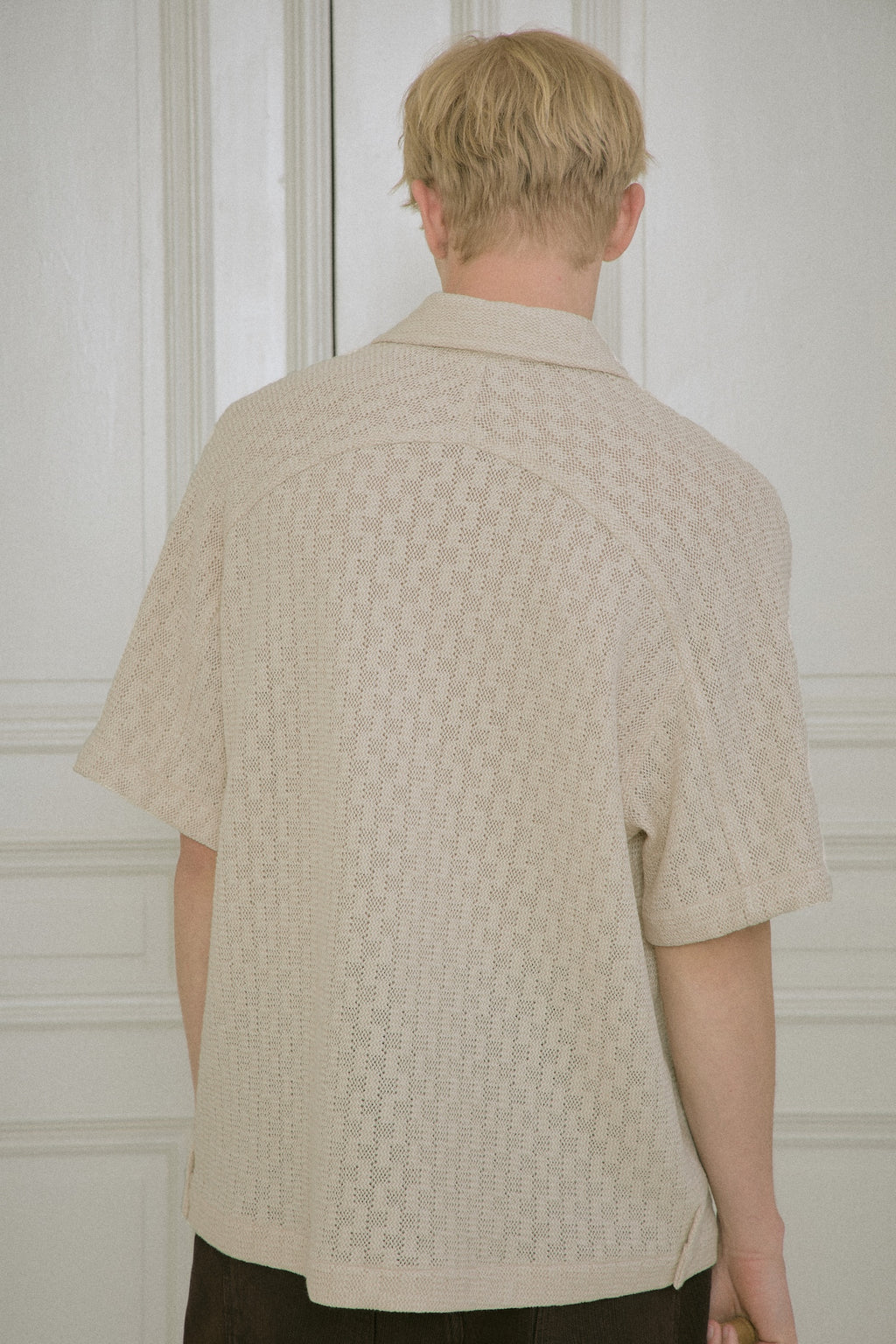 STU - Back Raglan Jacquard Shirt (Ivory) product image 15 | TRAB K-Fashion Australia