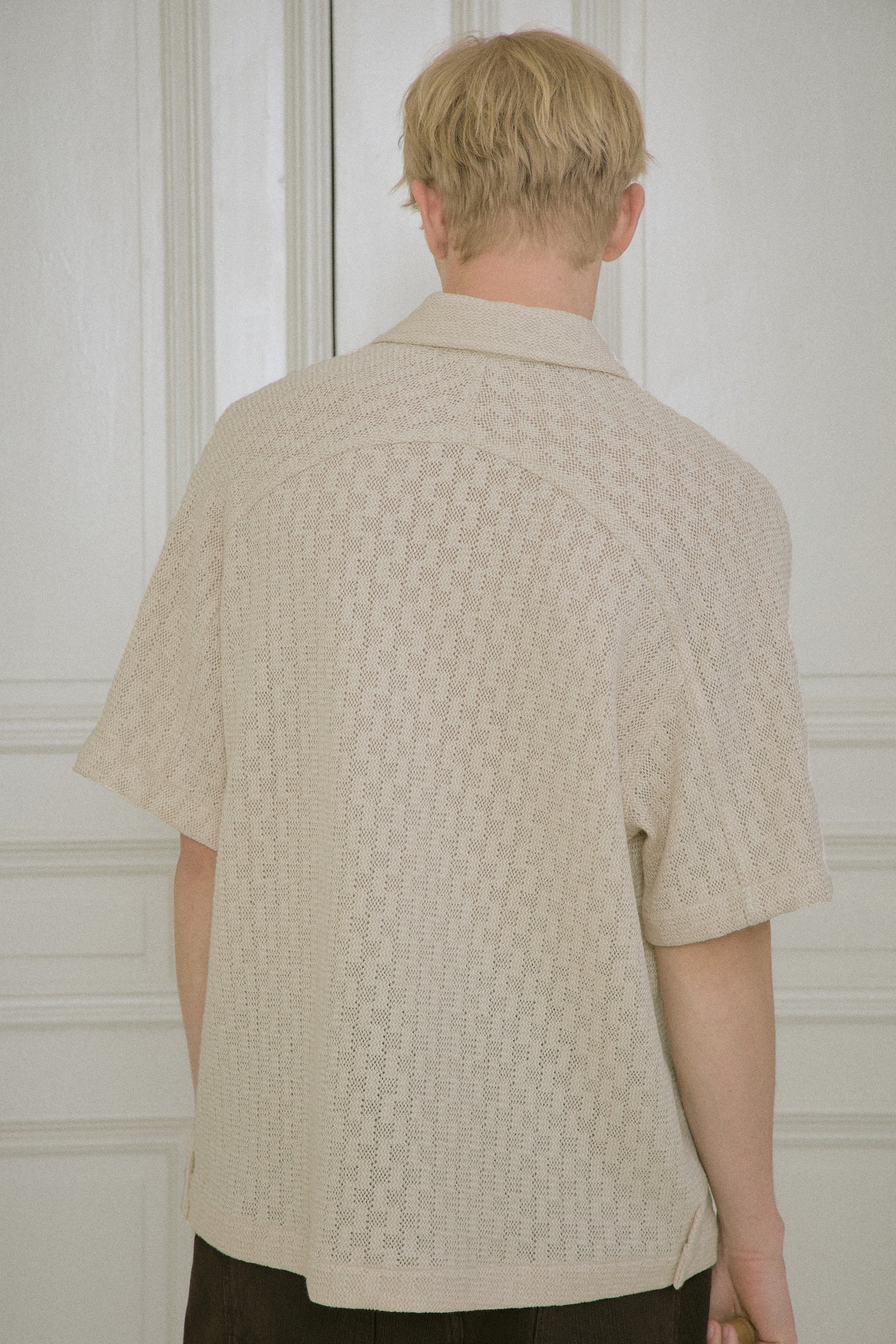 STU - Back Raglan Jacquard Shirt (Ivory) product image 15 | TRAB K-Fashion Australia