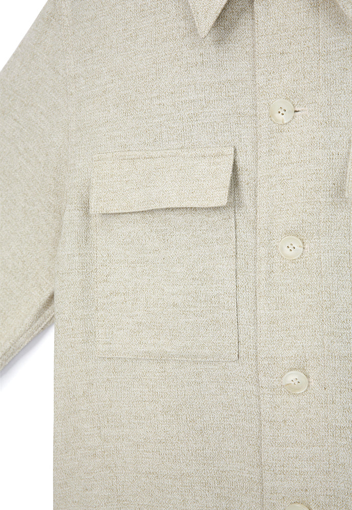 Tonywack - Wool And Lyocell Natural Tweed Shirt Jacket (Sage Beige) product image 9 | TRAB K-Fashion Australia