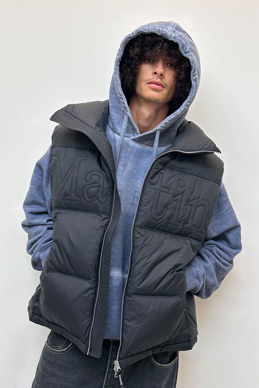 Matin Kim - Big Logo Point Down Vest (Black) product image 7 | TRAB K-Fashion Australia