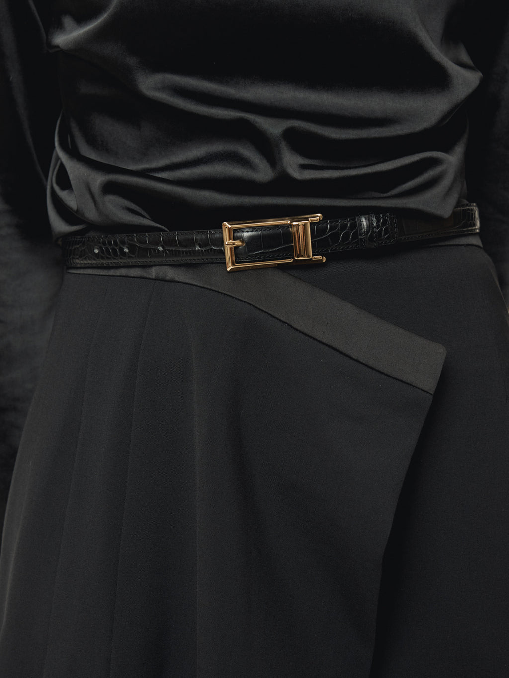 Recto - Pleated Wrap Skirt (Black) product image 6 | TRAB K-Fashion Australia