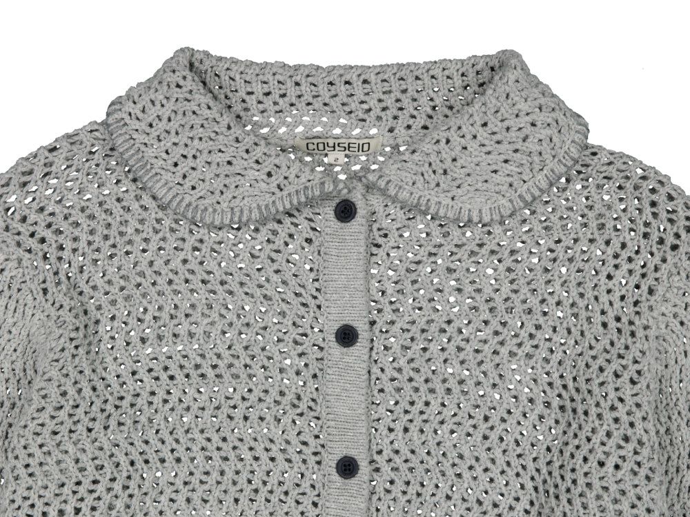 Coyseio - Net Knit Cardigan (Grey) product image 12 | TRAB K-Fashion Australia