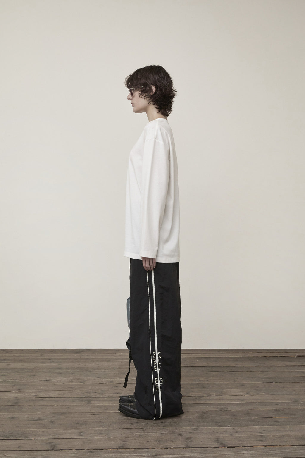 Matin Kim - Side Logo Wide Track Pants (Black) product image 7 | TRAB K-Fashion Australia