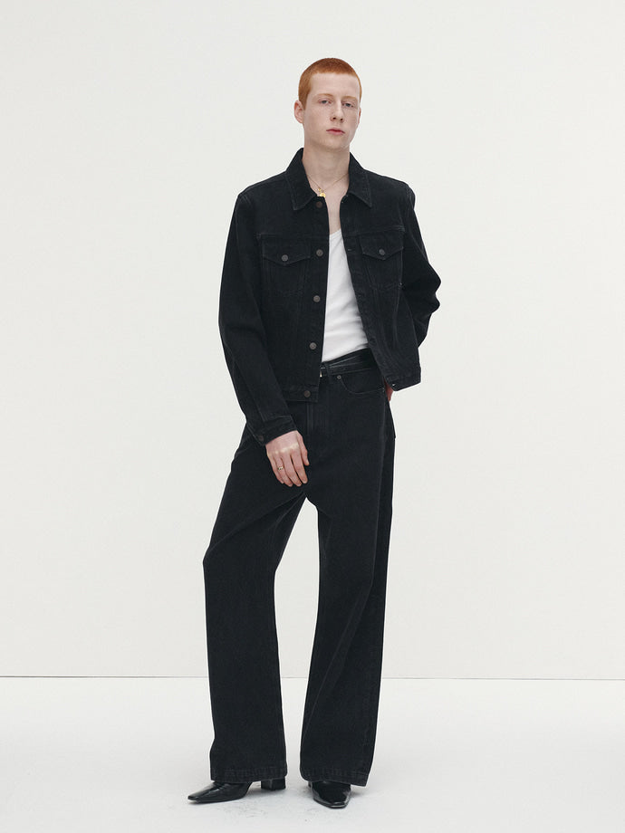 Tonywack - Wide-Leg Denim Jeans (Washed Black) product image 2 | TRAB K-Fashion Australia