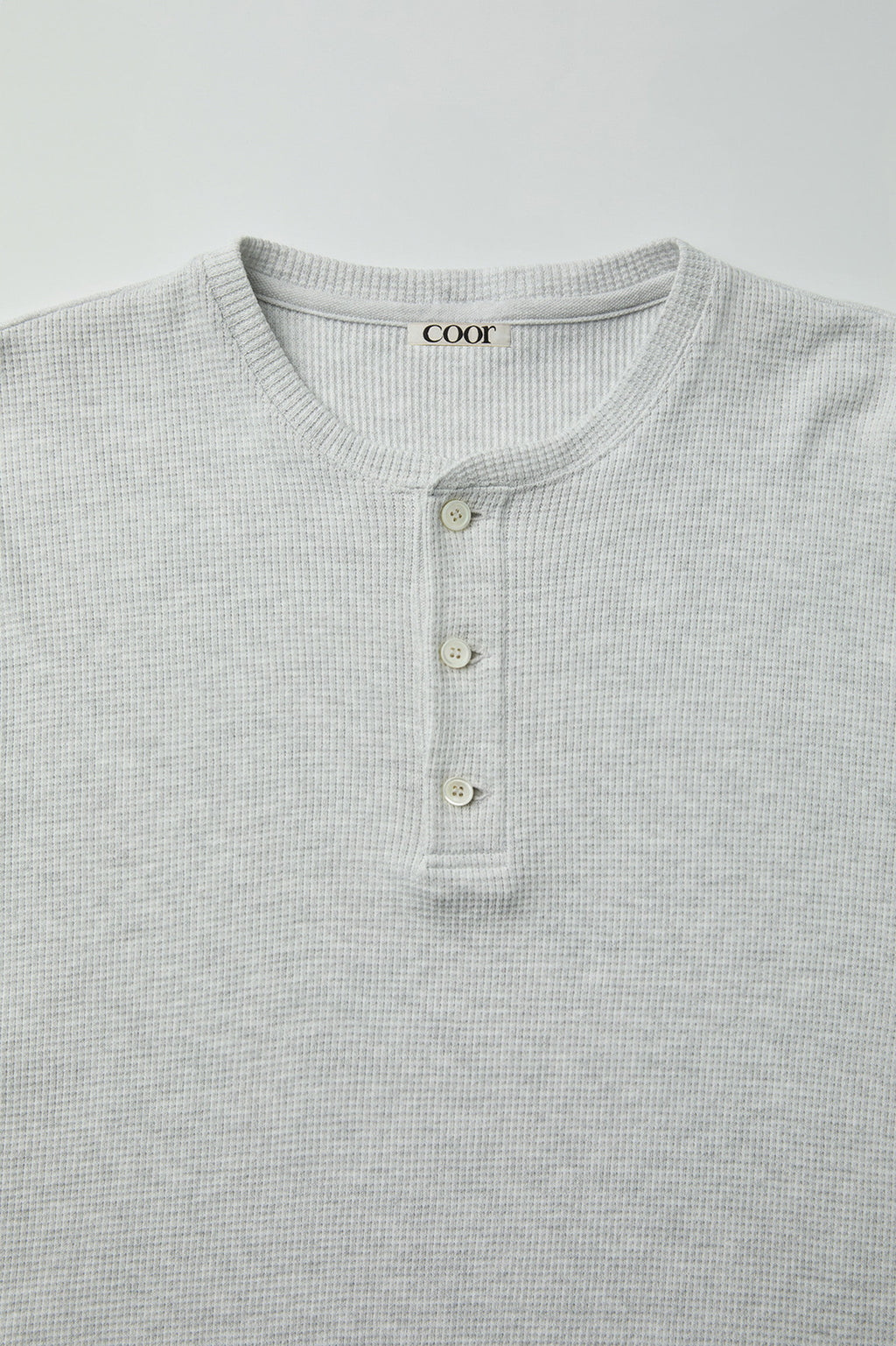 Coor - Waffle Henley T-Shirt (Light Gray) product image 5 | TRAB K-Fashion Australia