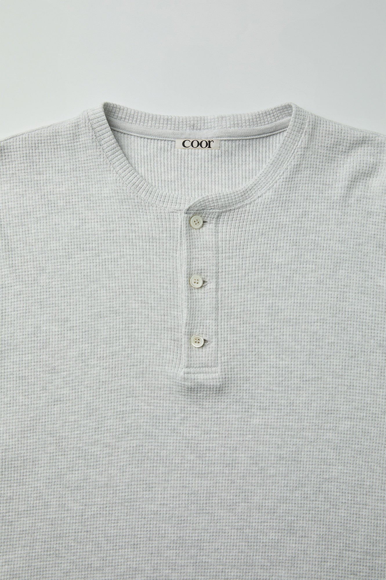 Coor - Waffle Henley T-Shirt (Light Gray) product image 5 | TRAB K-Fashion Australia