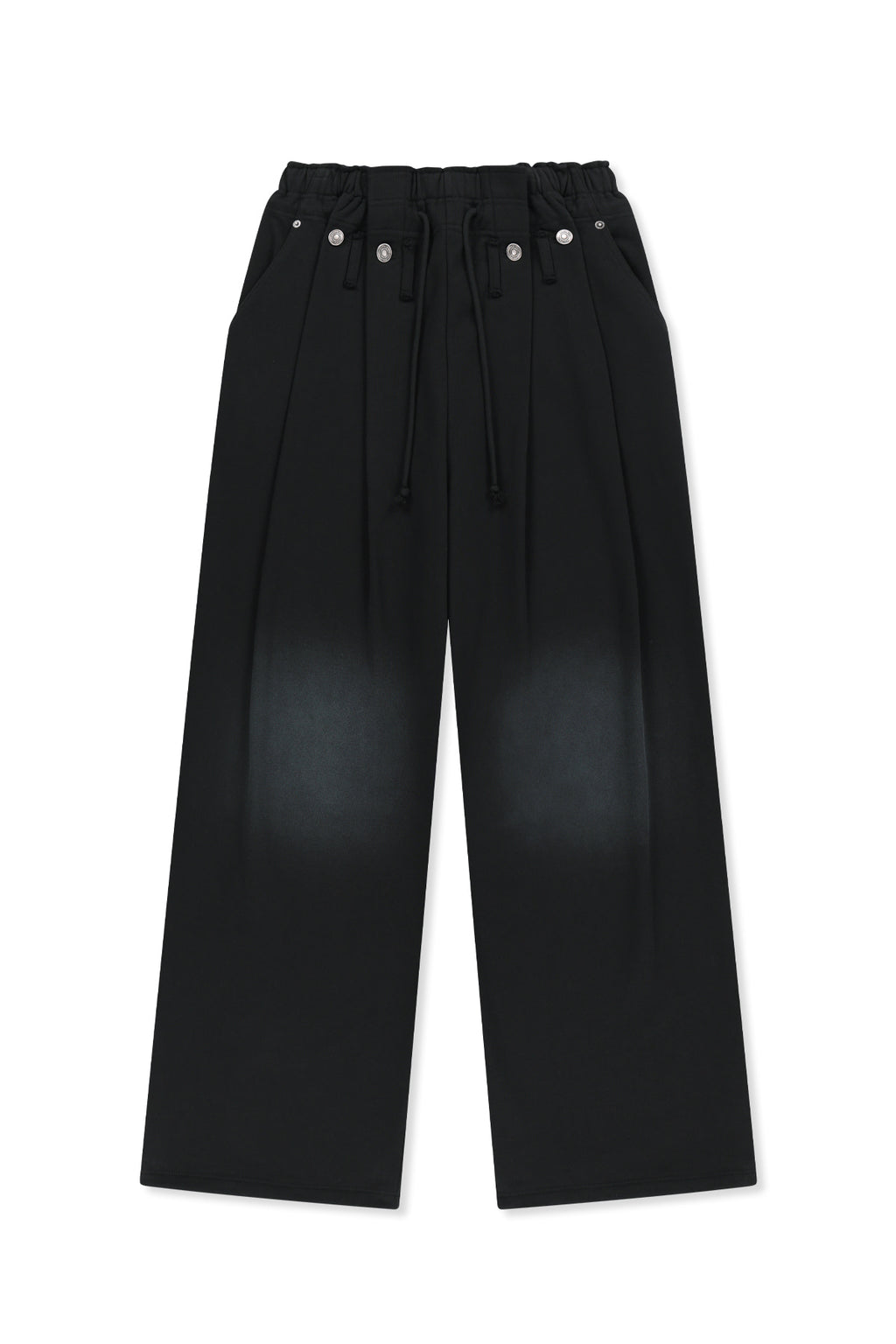 Matin Kim - Snap Tuck Washed Sweatpants (Black) product image 1 | TRAB K-Fashion Australia
