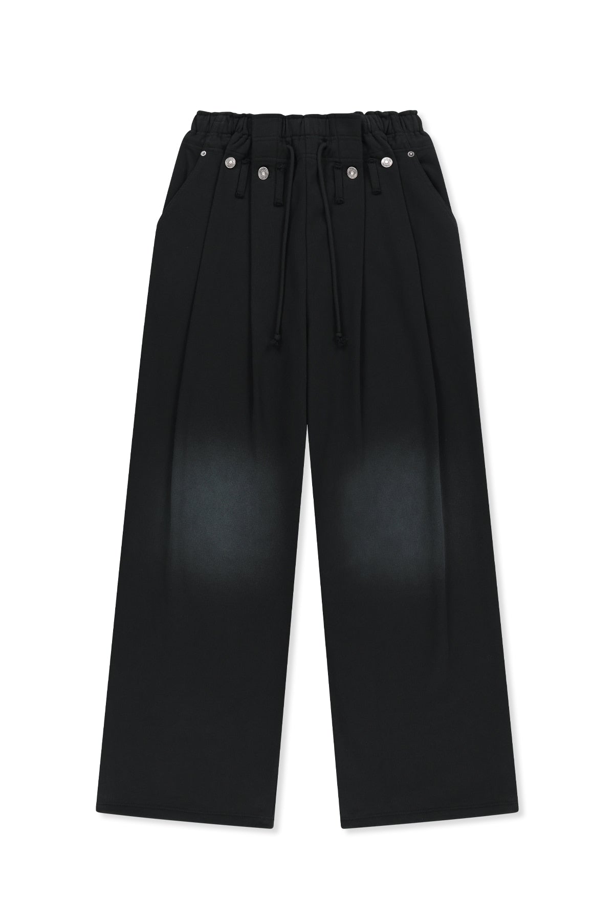 Matin Kim - Snap Tuck Washed Sweatpants (Black) product image 1 | TRAB K-Fashion Australia