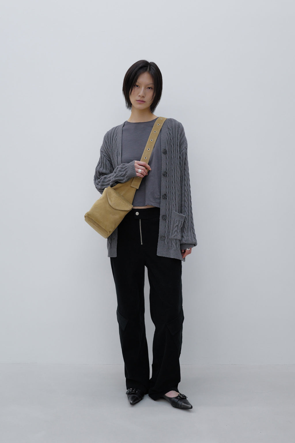 Deinet - Deinet Cable Cardigan (Charcoal) product image 6 | TRAB K-Fashion Australia