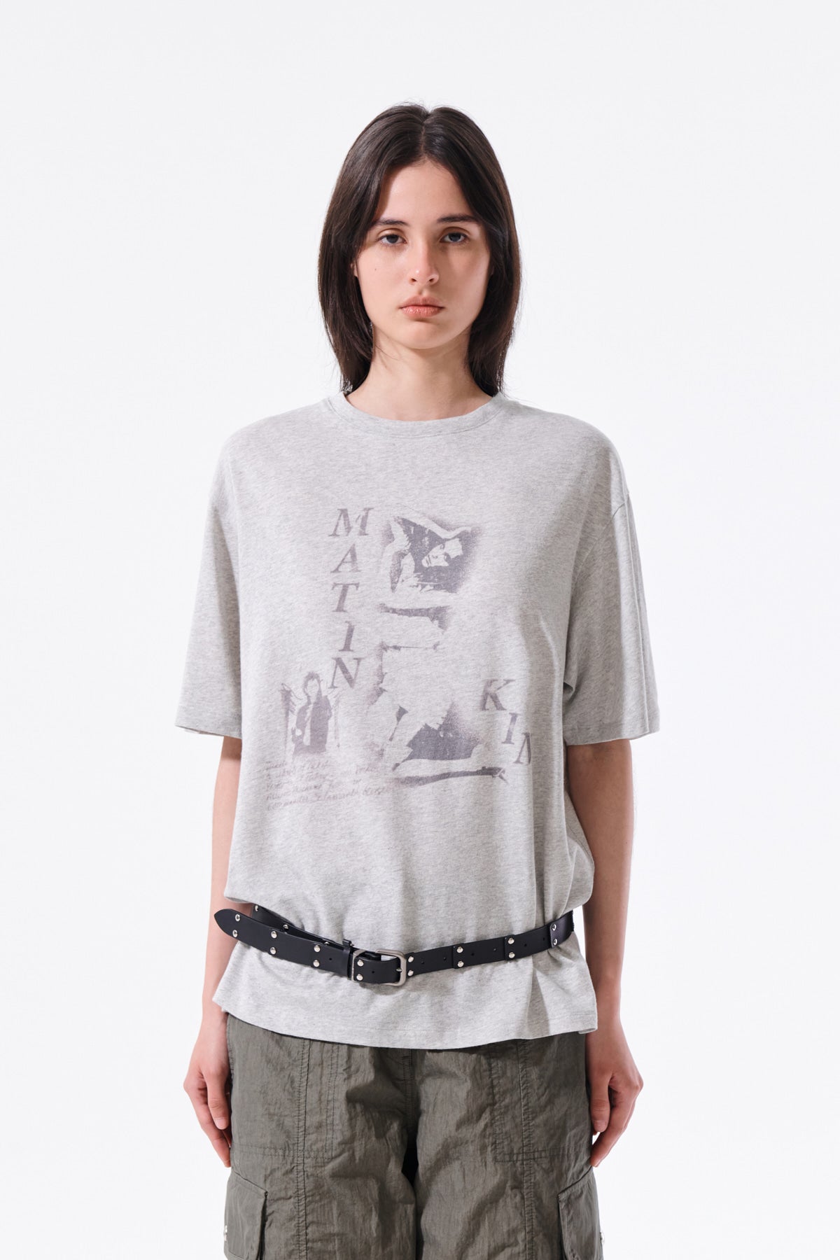 Matin Kim - Portrait Graffiti Logo Top (Light Grey) product image 10 | TRAB K-Fashion Australia