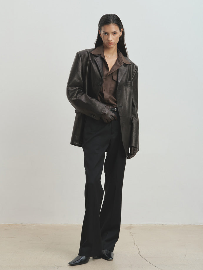 Tonywack - Vegetable Tanned Lamb Leather Tailored Jacket (Black) product image 6 | TRAB K-Fashion Australia