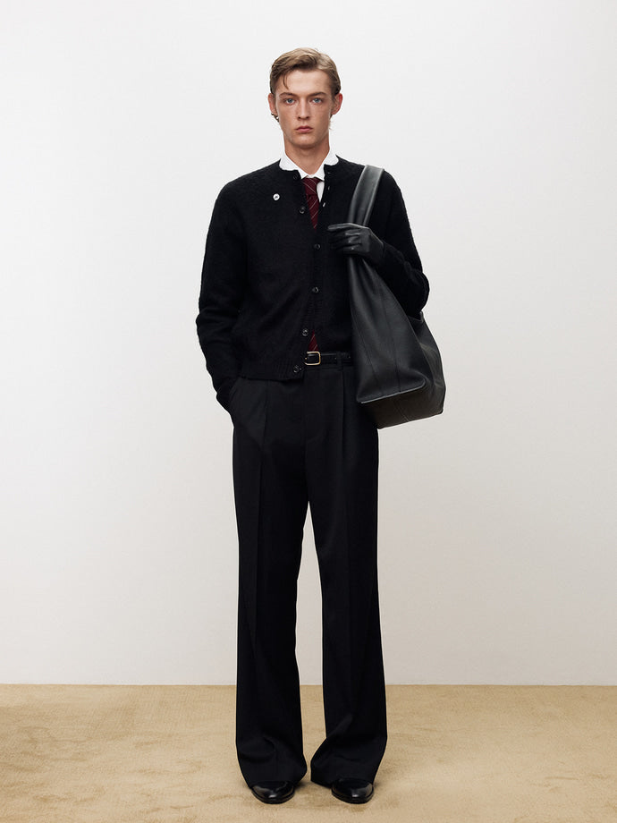 Tonywack - Alpaca Mohair Crew-Neck Cardigan (Black) product image 2 | TRAB K-Fashion Australia