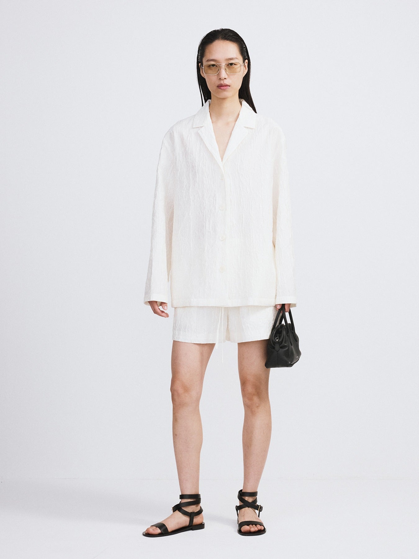 Recto - Wrinkled Lounge Shorts (Bean Ivory) product image 1 | TRAB K-Fashion Australia