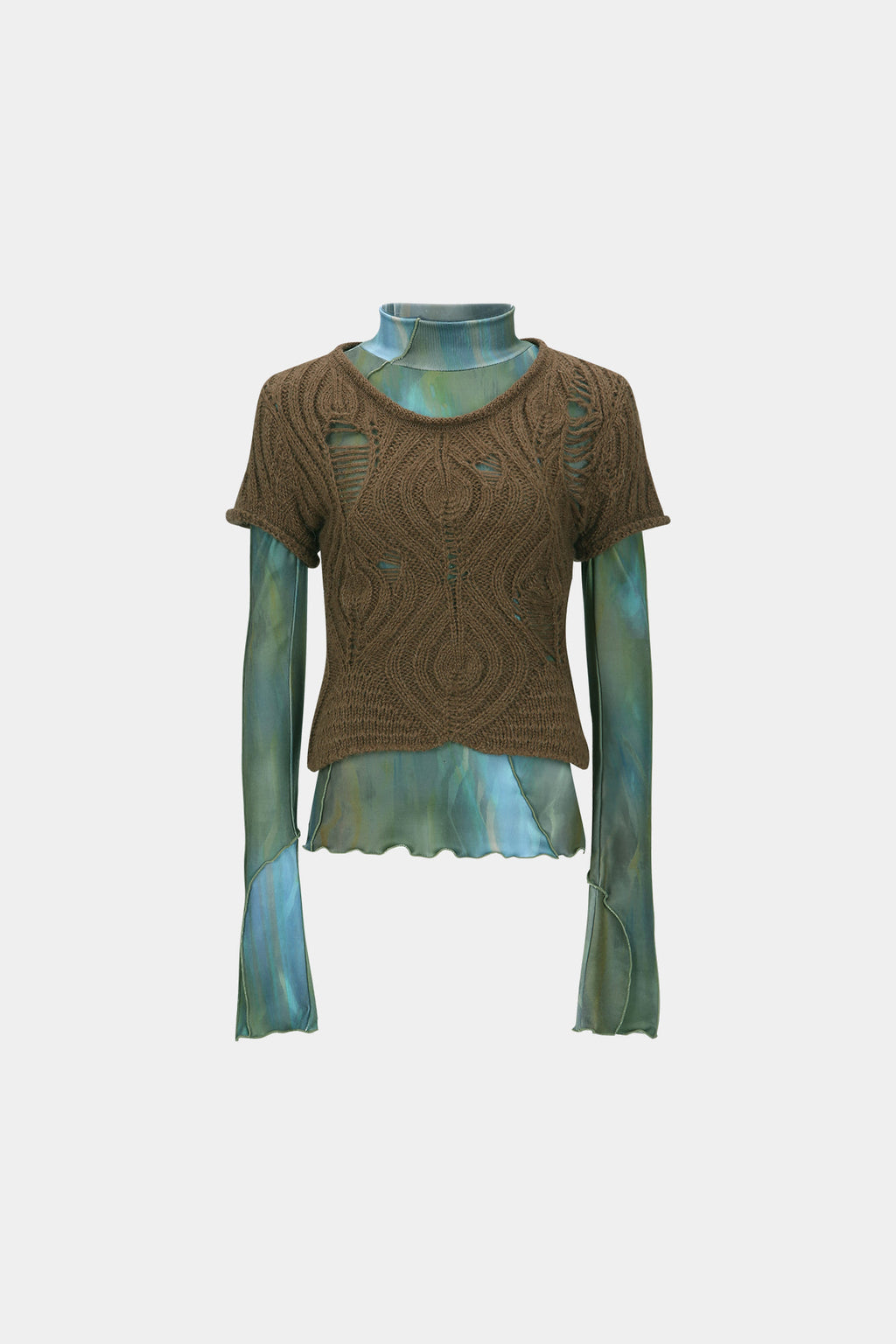 Andersson Bell - Cap Sleeve Sweater Layered Top (Brown) product image 12 | TRAB K-Fashion Australia