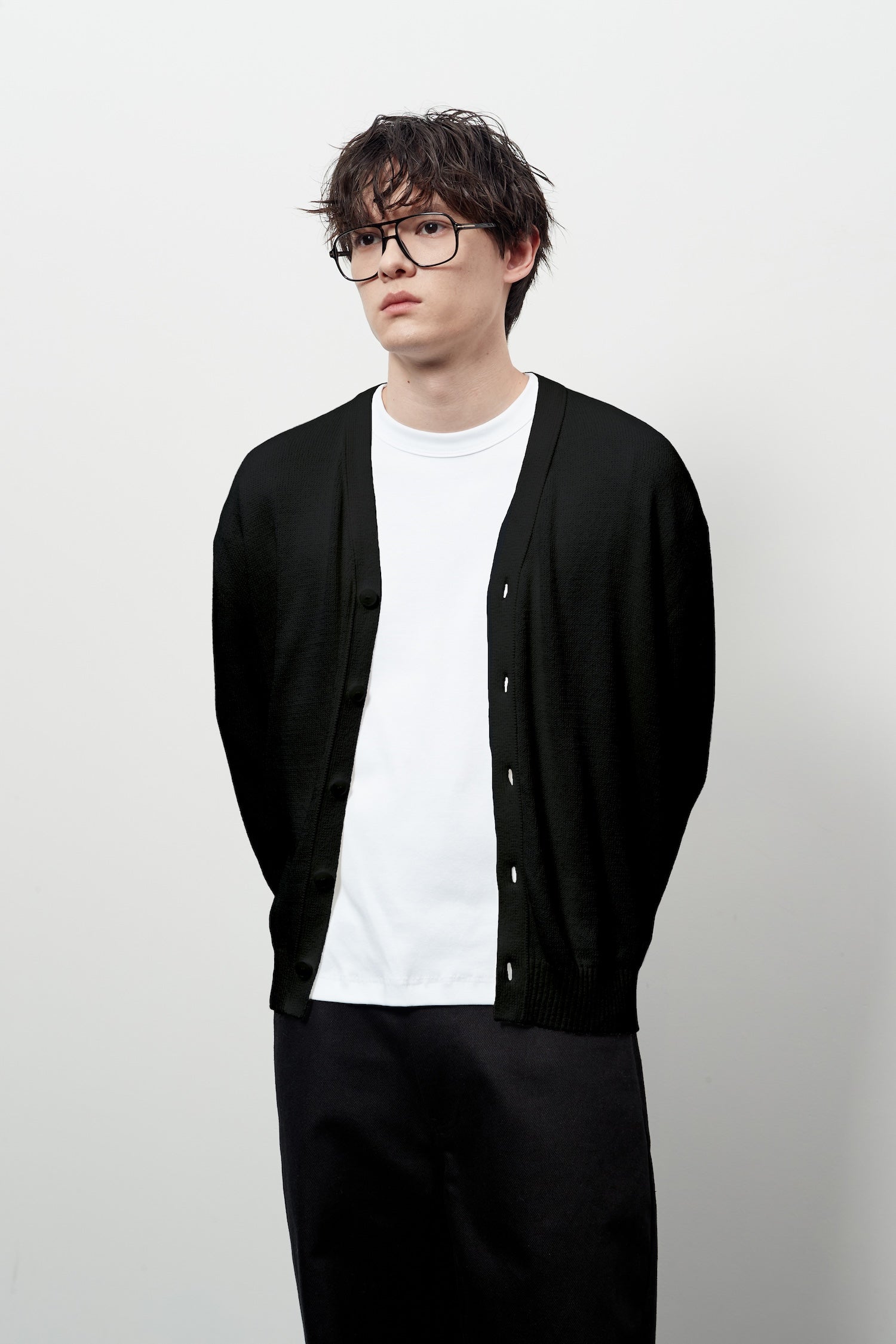 Stu - V- Neck Light Cardigan (Black) product image 16 | TRAB K-Fashion Australia