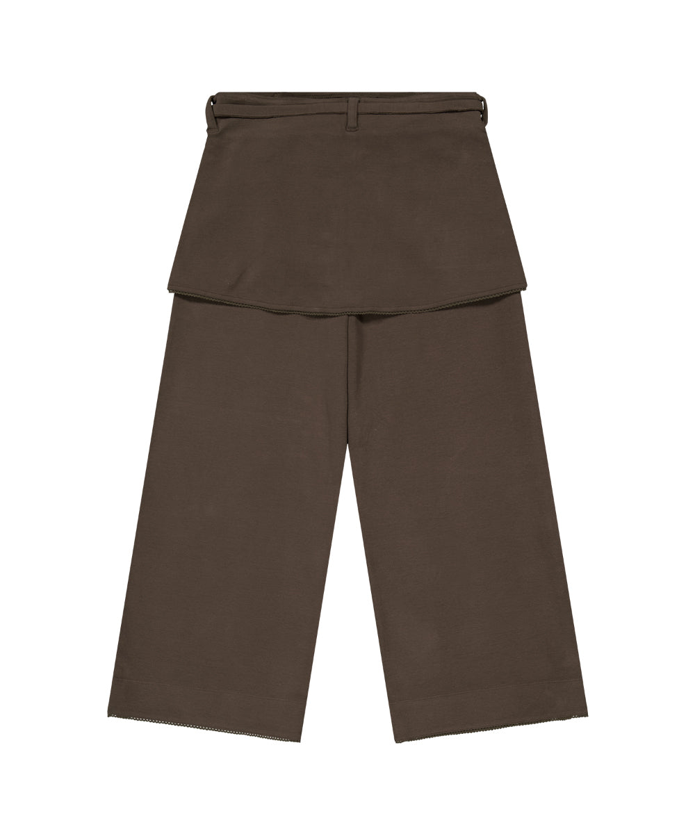 Coyseio - Soft Cropped Skirt Pants (Brown) product image 11 | TRAB K-Fashion Australia