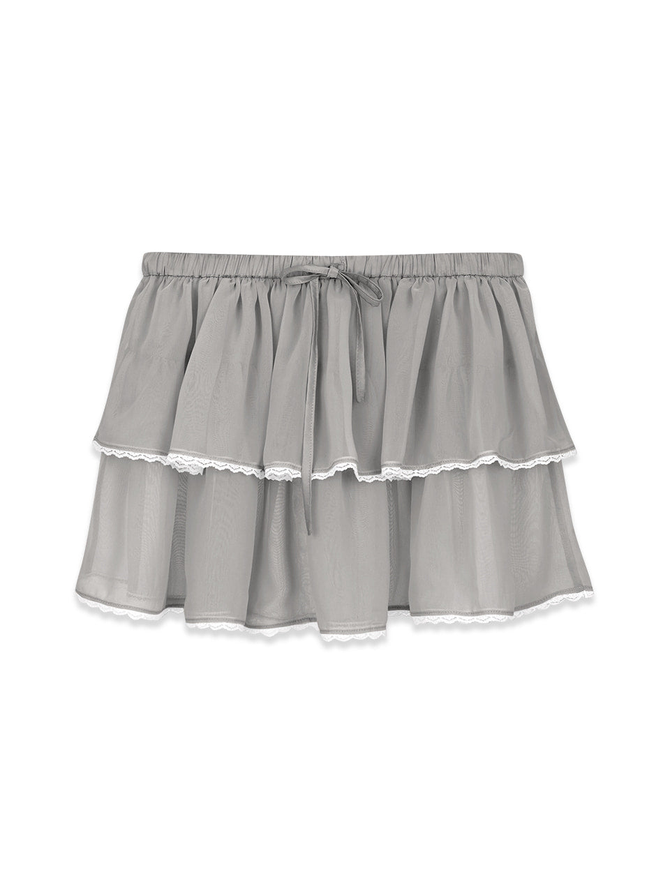 Margarin Fingers - Lace Chiffon Cancan Skirt (Grey) product image 2 | TRAB K-Fashion Australia