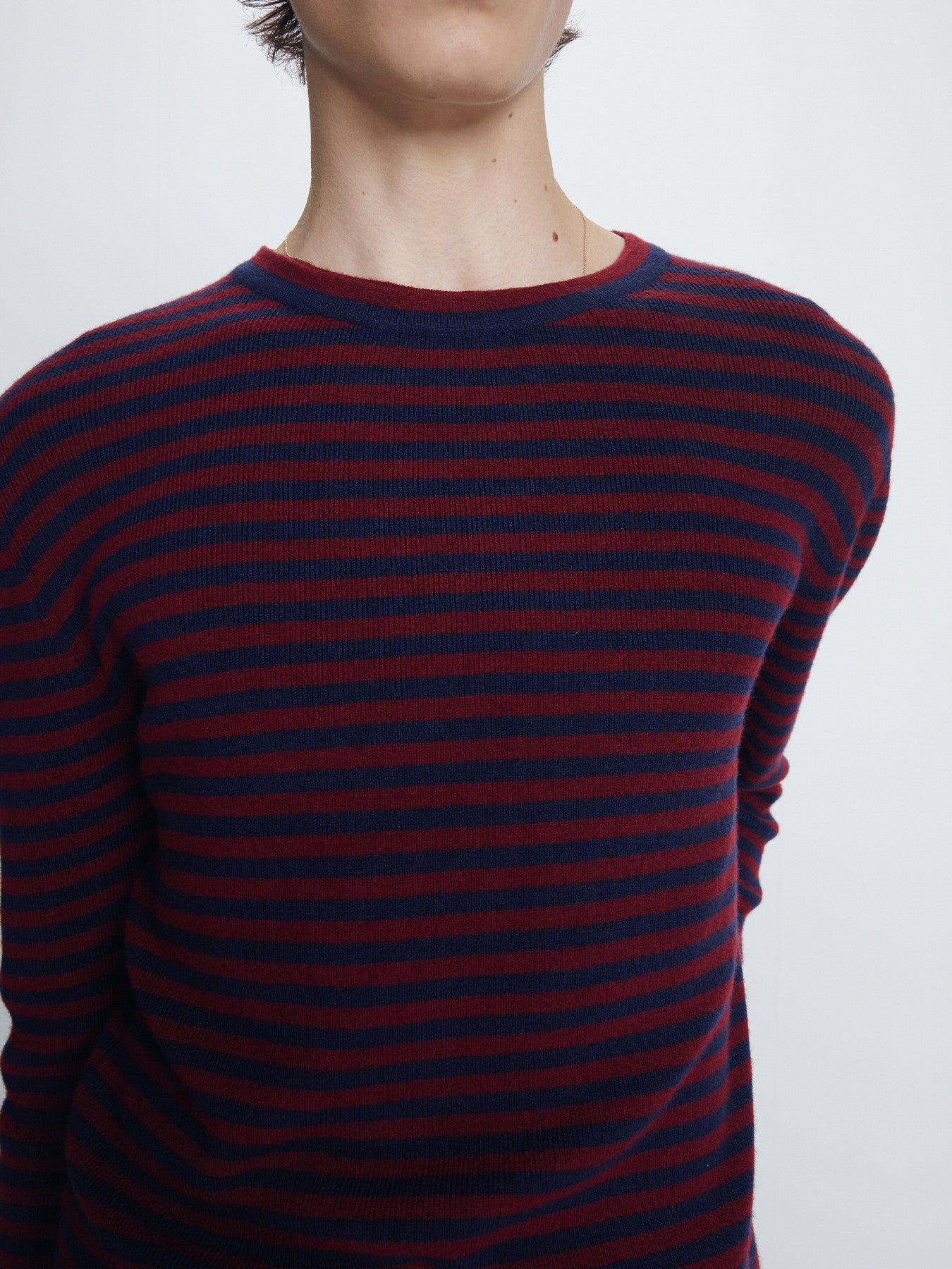 Tonywack - Merino Wool Essential Stripe Knit (Navy/Maroon) product image 6 | TRAB K-Fashion Australia