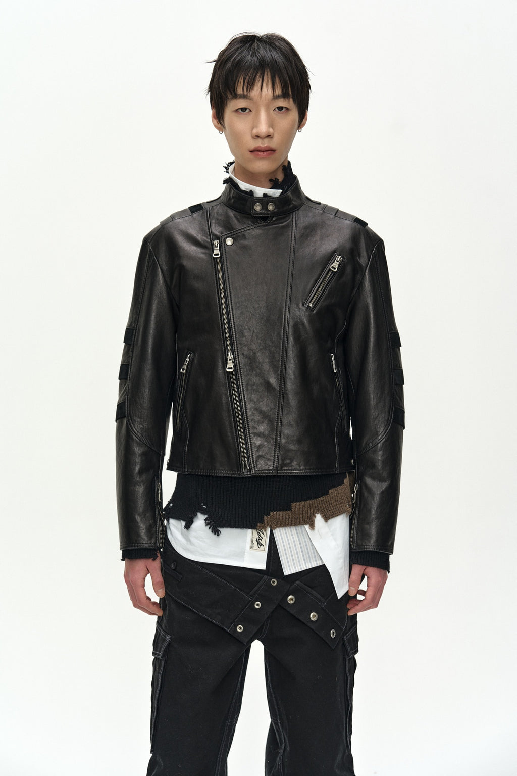 Andersson Bell - Segment Moto Leather Jacket (black) (Black) product image 6 | TRAB K-Fashion Australia