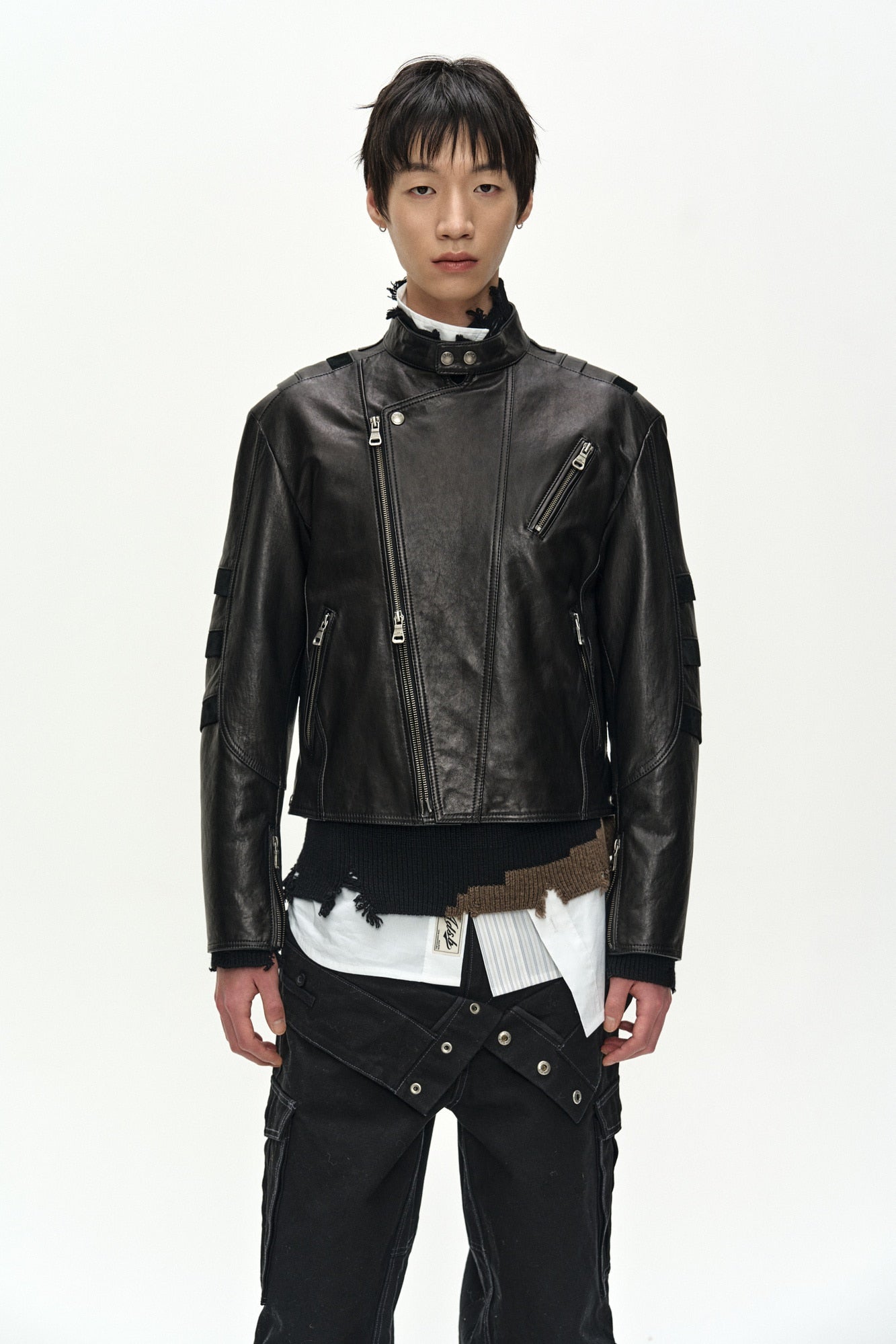 Andersson Bell - Segment Moto Leather Jacket (black) (Black) product image 6 | TRAB K-Fashion Australia