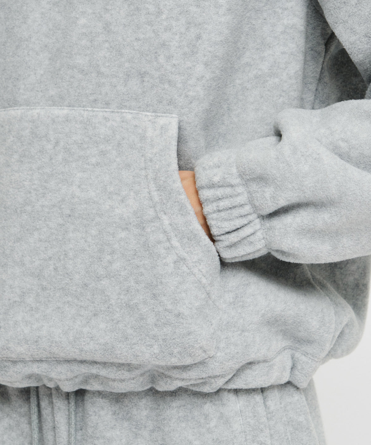 Marithe & Francois Girbaud - Small Classic Logo Fleece Anorak (Heather Gray) product image 6 | TRAB K-Fashion Australia