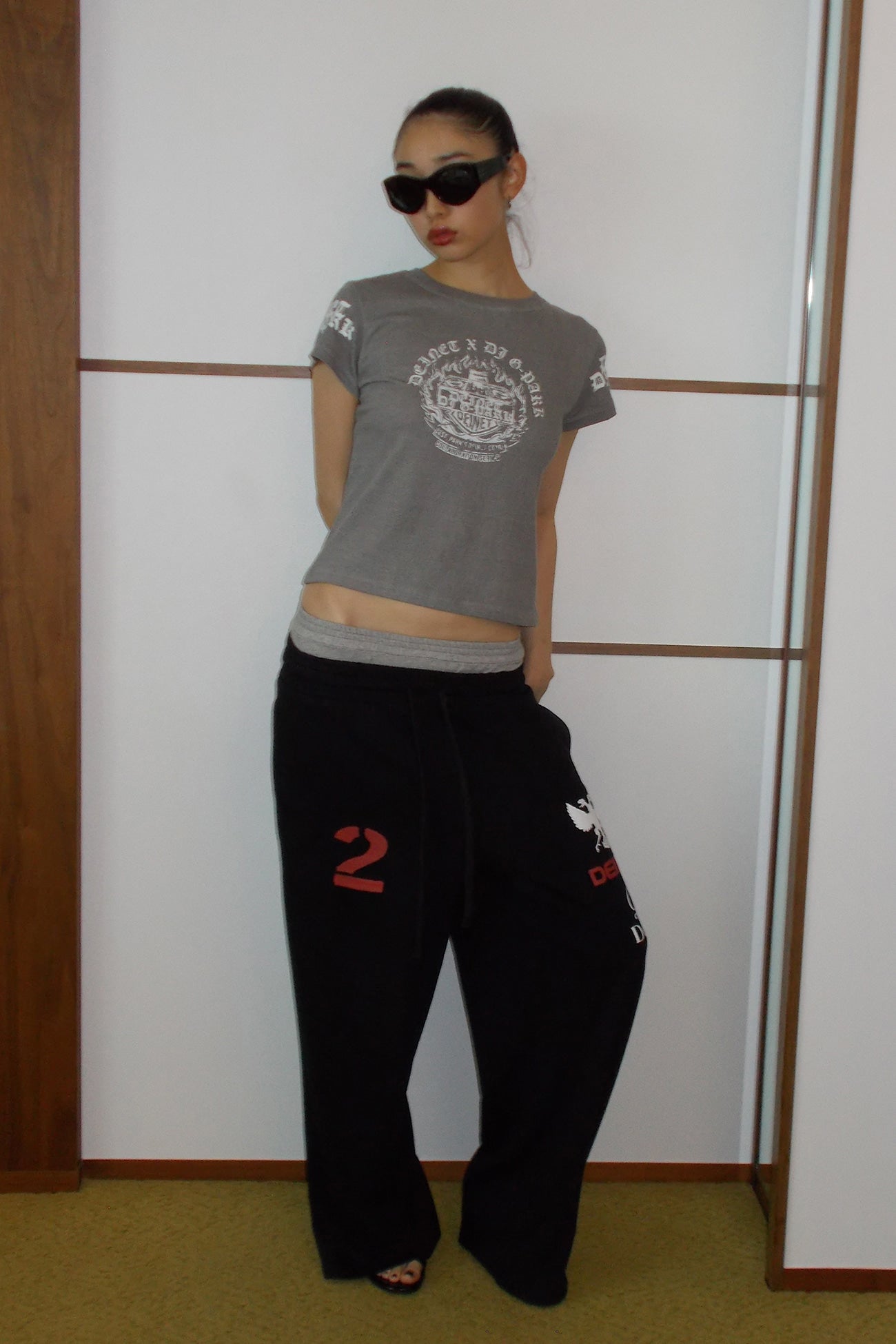 Deinet - Layered 2 Graphic Sweatpants (Black) product image 8 | TRAB K-Fashion Australia