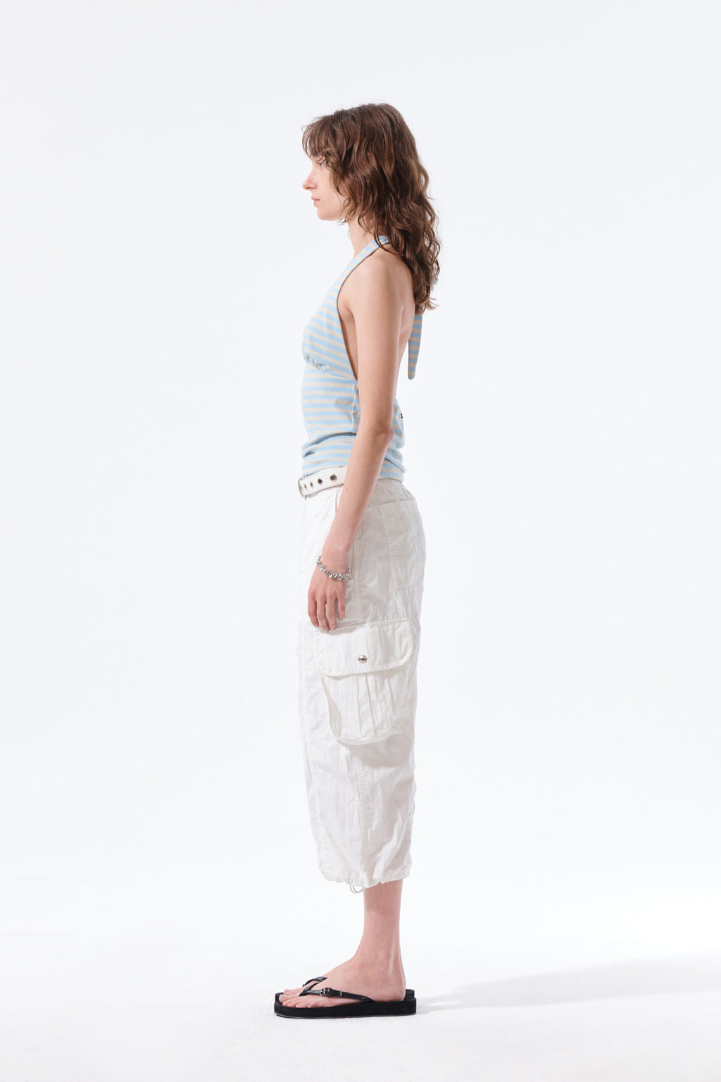 Matin Kim - Striped Halter Neck Top (Light Blue) product image 7 | TRAB K-Fashion Australia