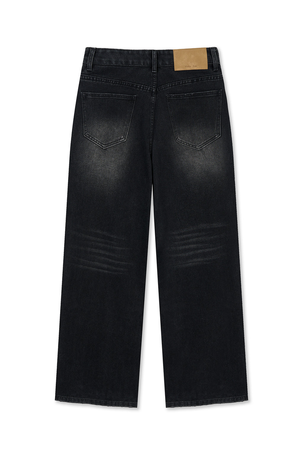 Matin Kim - Front Layered Distressed Denim Pants (Black) product image 2 | TRAB K-Fashion Australia