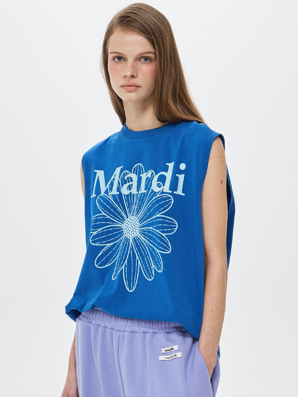 Mardi Mercredi - Oversized Sleeveless Flowermardi (Blue Sky) product image 1 | TRAB K-Fashion Australia
