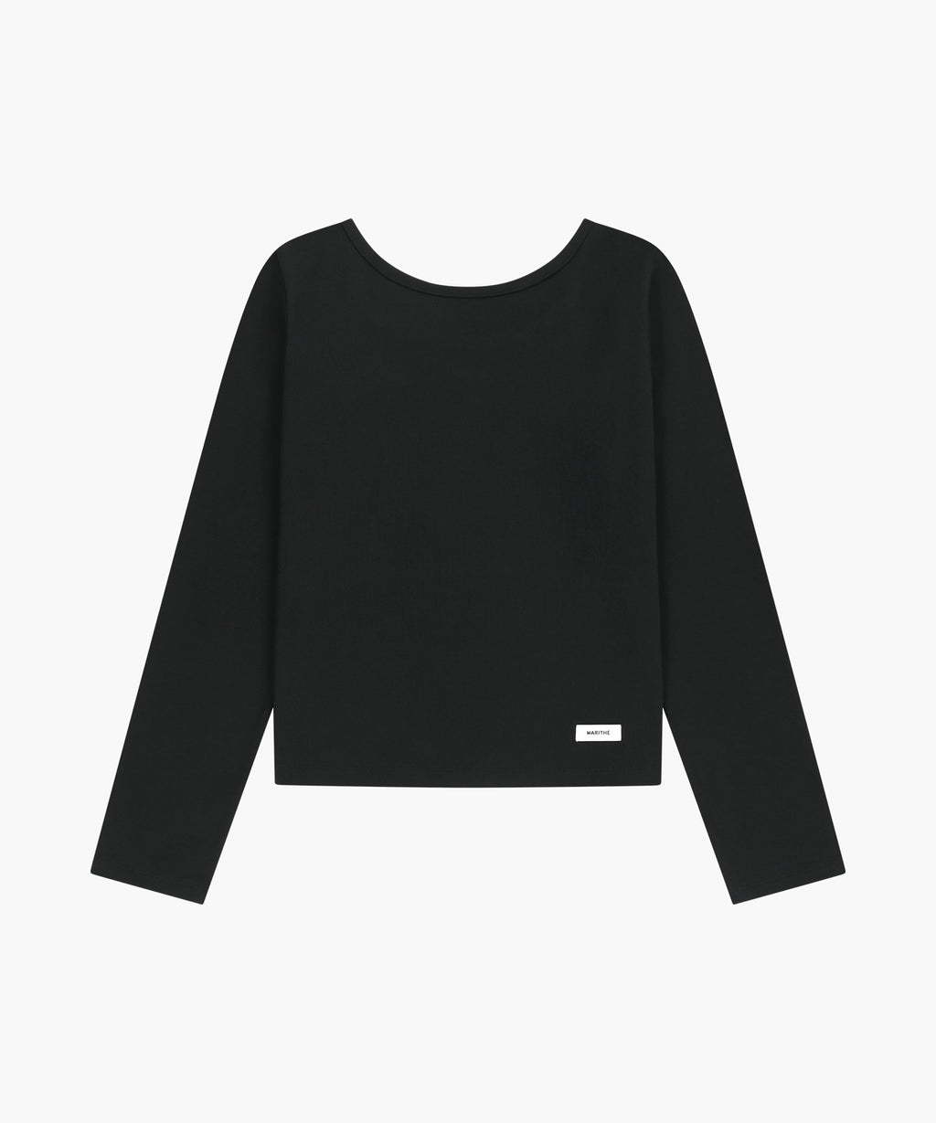 Marithe & Francois Girbaud - Basic Scoop Back Long Sleeve (Black) product image 6 | TRAB K-Fashion Australia