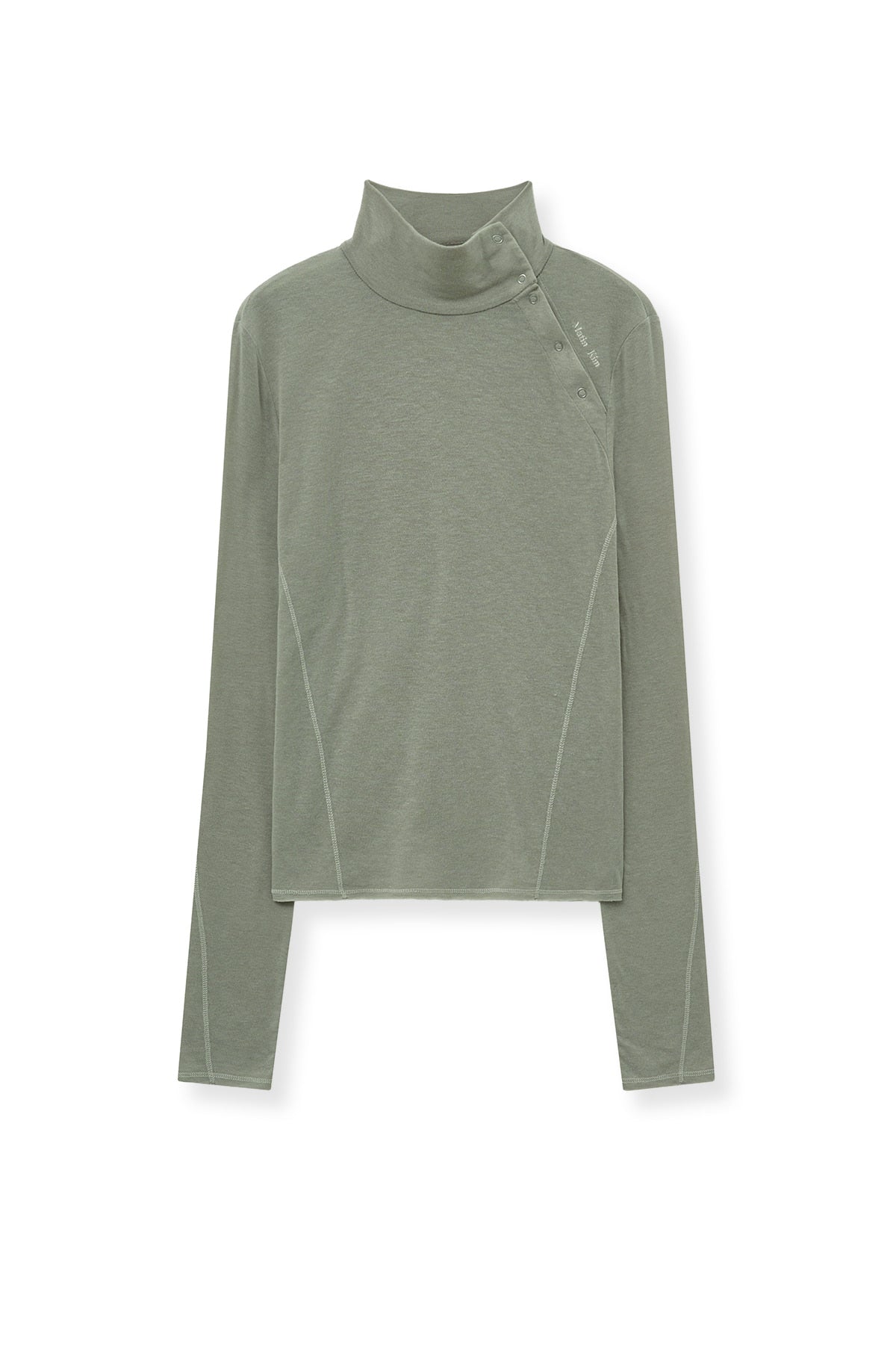 Matin Kim - Button Slit Half Neck Top (Beige) product image 2 | TRAB K-Fashion Australia