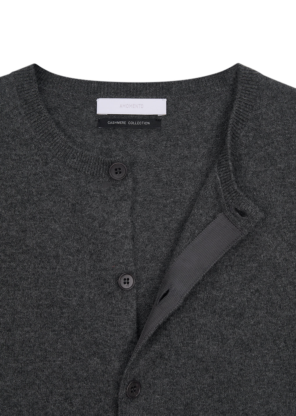 Amomento - Men's Cashmere Crewneck Cardigan (Melange Grey) product image 10 | TRAB K-Fashion Australia