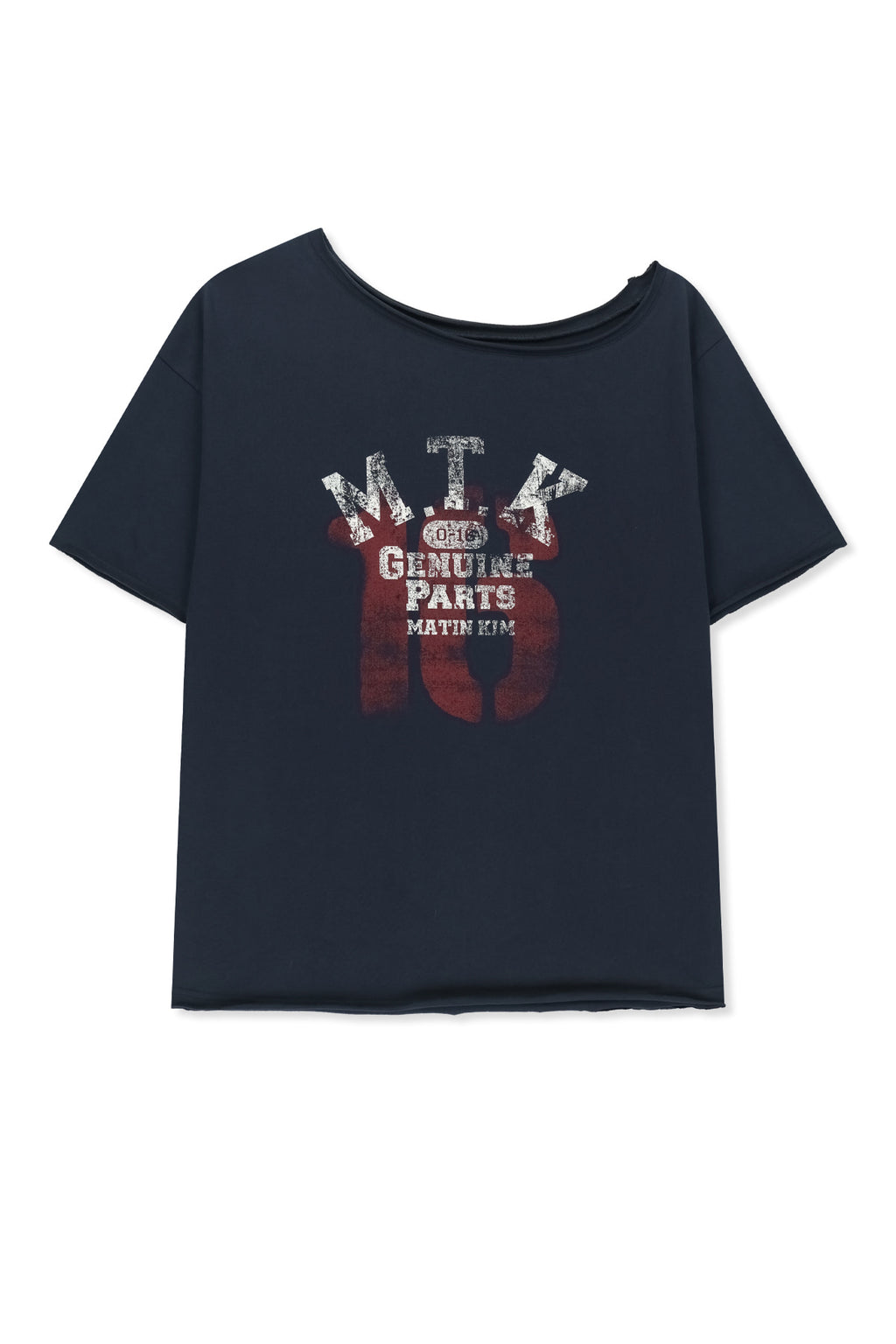 Matin Kim - Mtk 16 Graffiti Logo Asymmetric Top (Navy) product image 1 | TRAB K-Fashion Australia