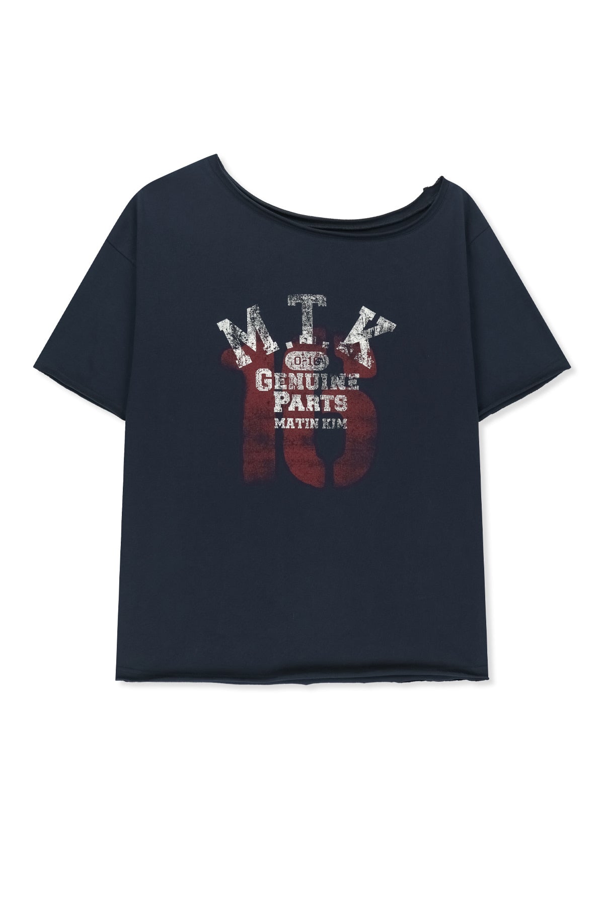 Matin Kim - Mtk 16 Graffiti Logo Asymmetric Top (Navy) product image 1 | TRAB K-Fashion Australia