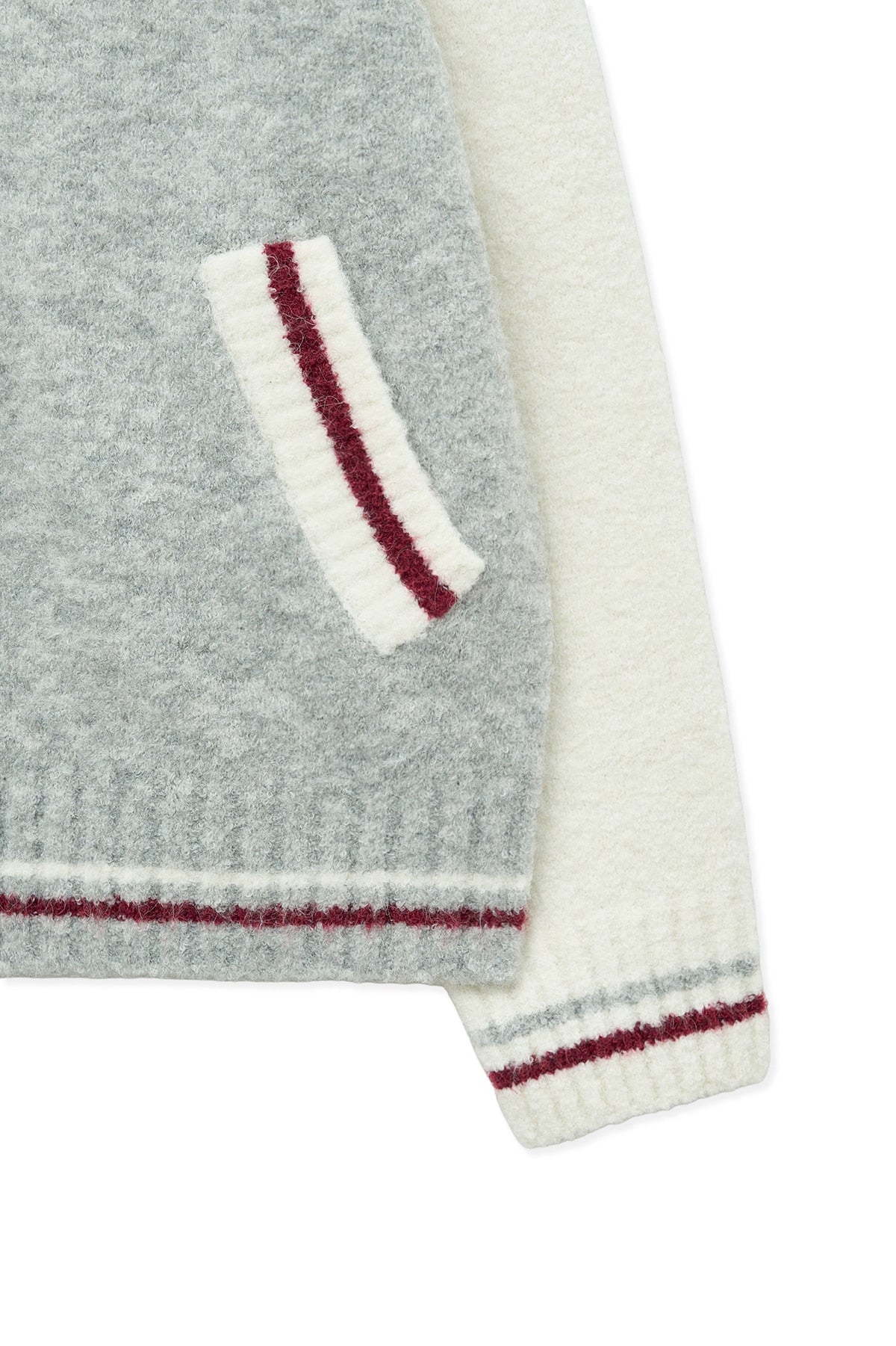 Matin Kim - High Neck Raglan Knit Zip Up (Ivory) product image 4 | TRAB K-Fashion Australia