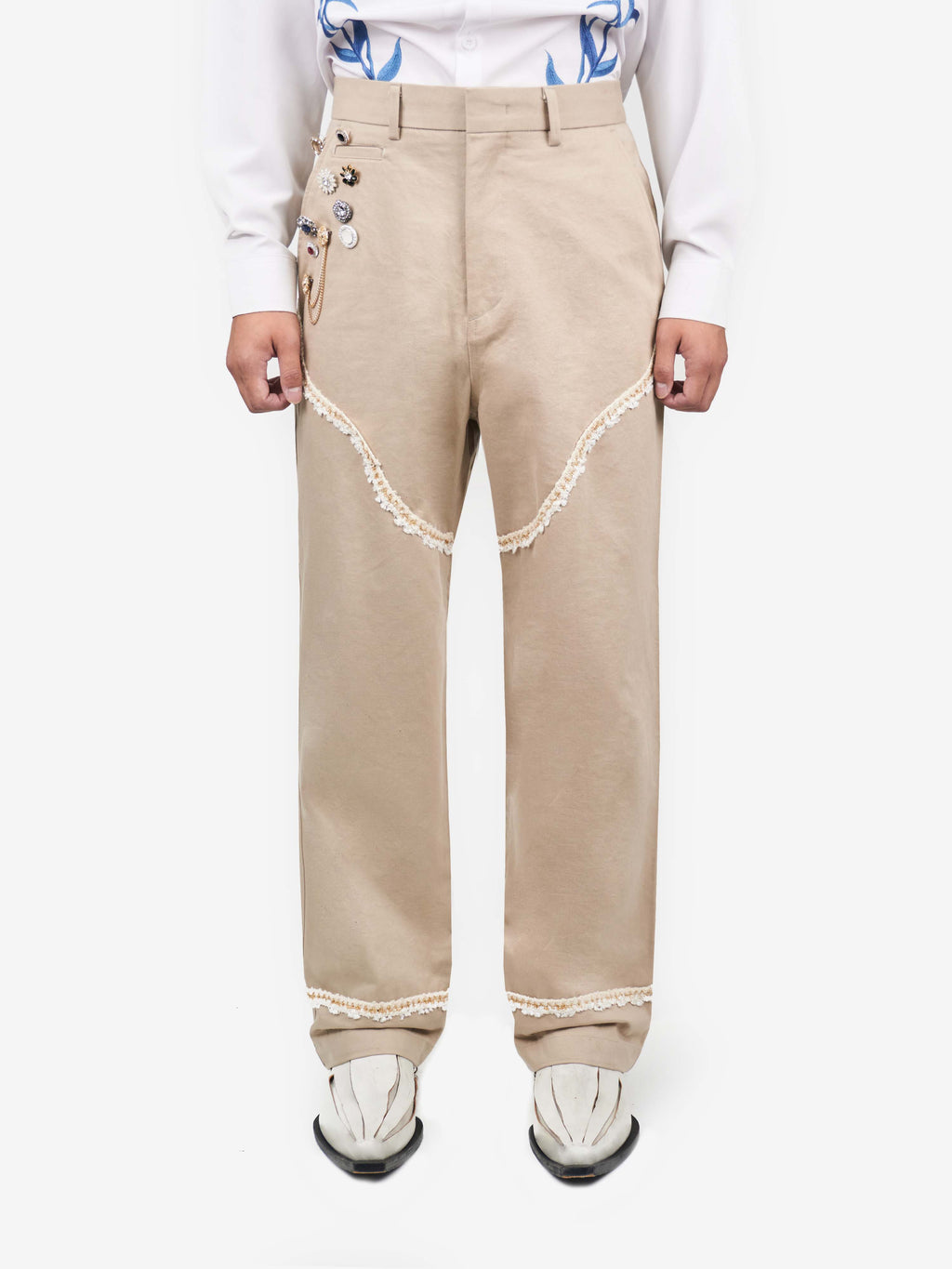 Juntae Kim - Corset-Trimmed Chino Pants (OC2) product image 1 | TRAB K-Fashion Australia