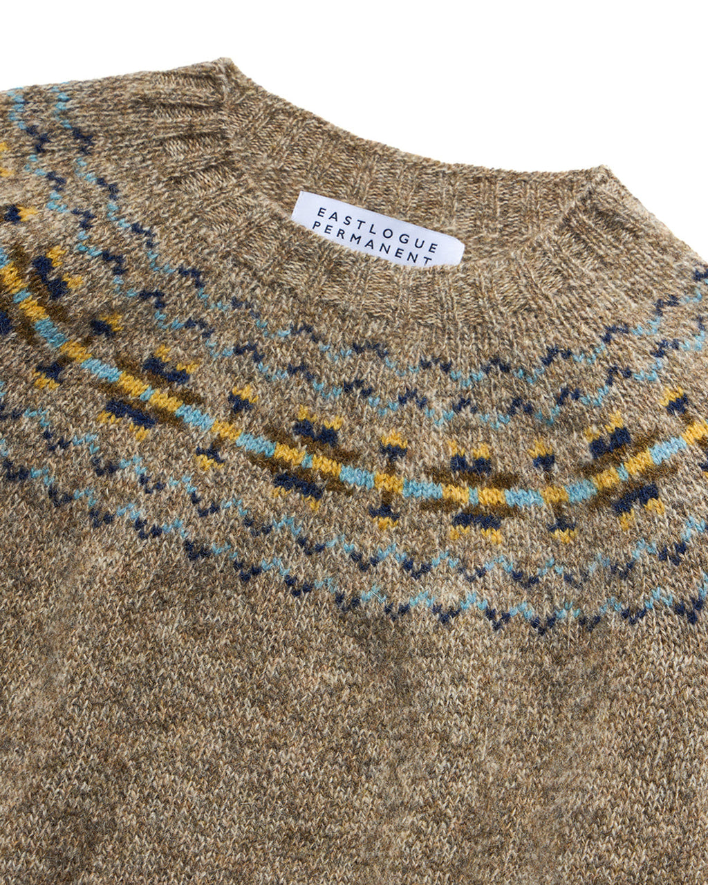 Eastlogue - Fair Isle Yoke Crew Neck Sweater (Mushroom) product image 3 | TRAB K-Fashion Australia