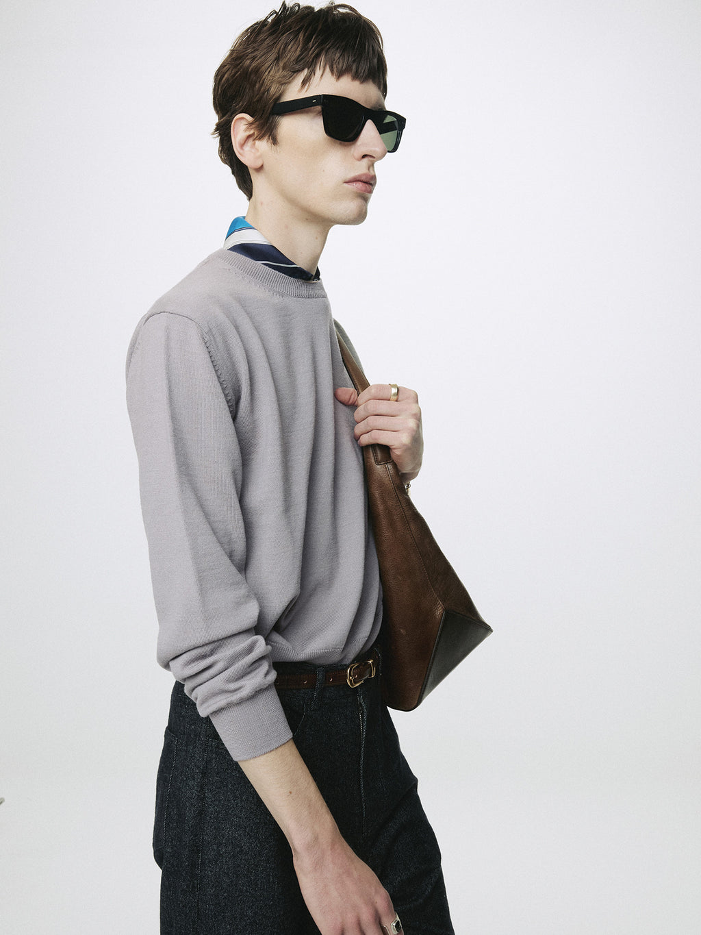 Tonywack - Spring Wool Crew Neck Knit (Pale Grey) product image 5 | TRAB K-Fashion Australia