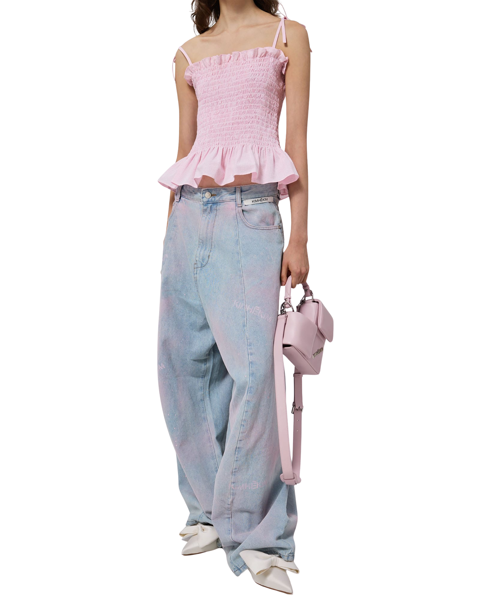Kimhe Kim - Spray Dyed Balloon Fit Jeans (Sky Blue/Pink) product image 6 | TRAB K-Fashion Australia
