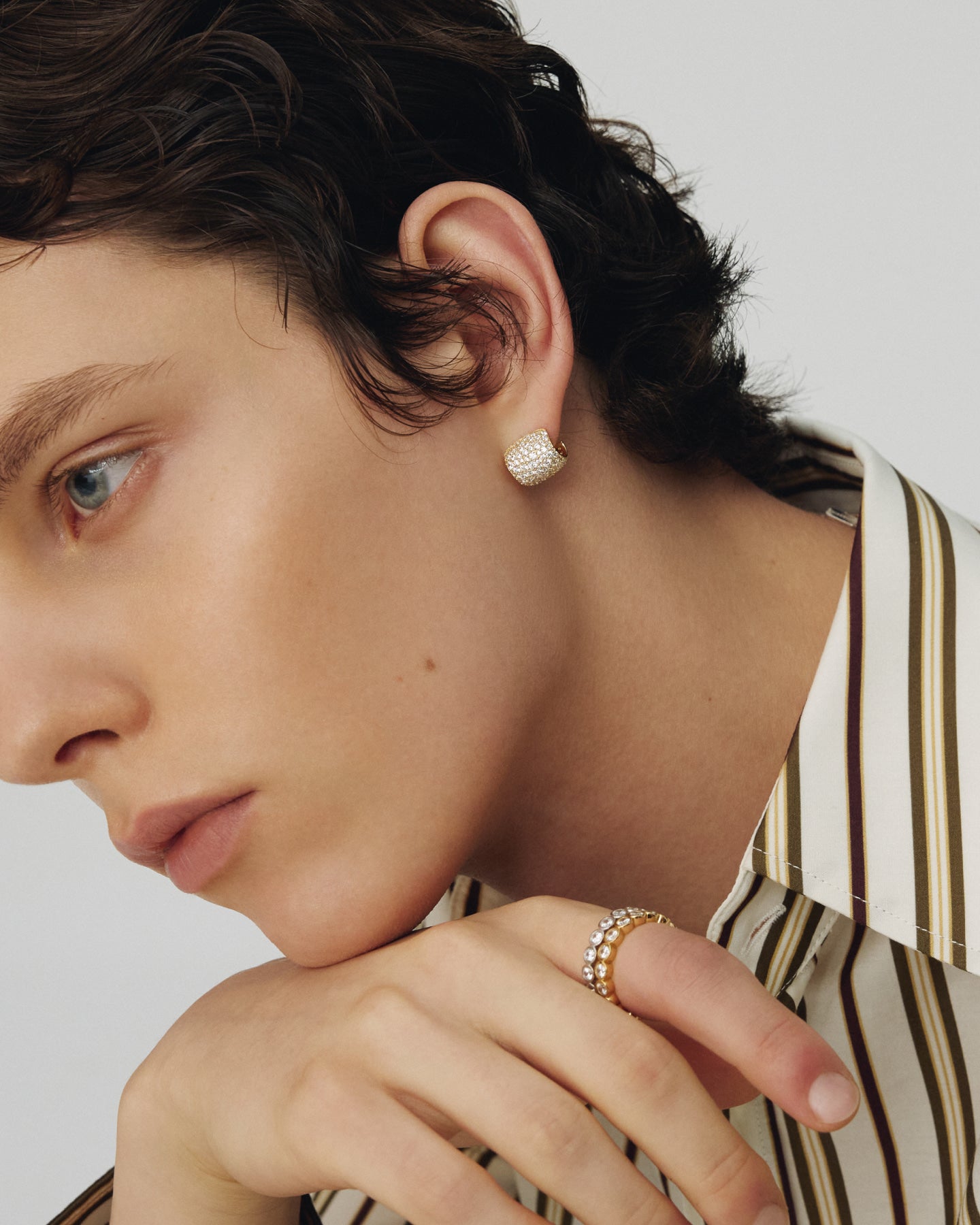 Numbering - Pave Hoop Earrings #3304 product image 1 | TRAB K-Fashion Australia