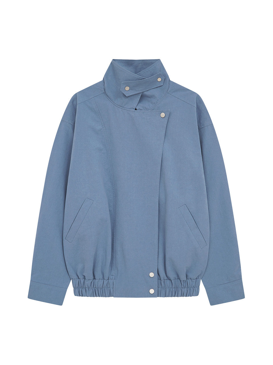 Margarin Fingers - High-Neck Cotton Bomber Jacket (Blue) product image 2 | TRAB K-Fashion Australia