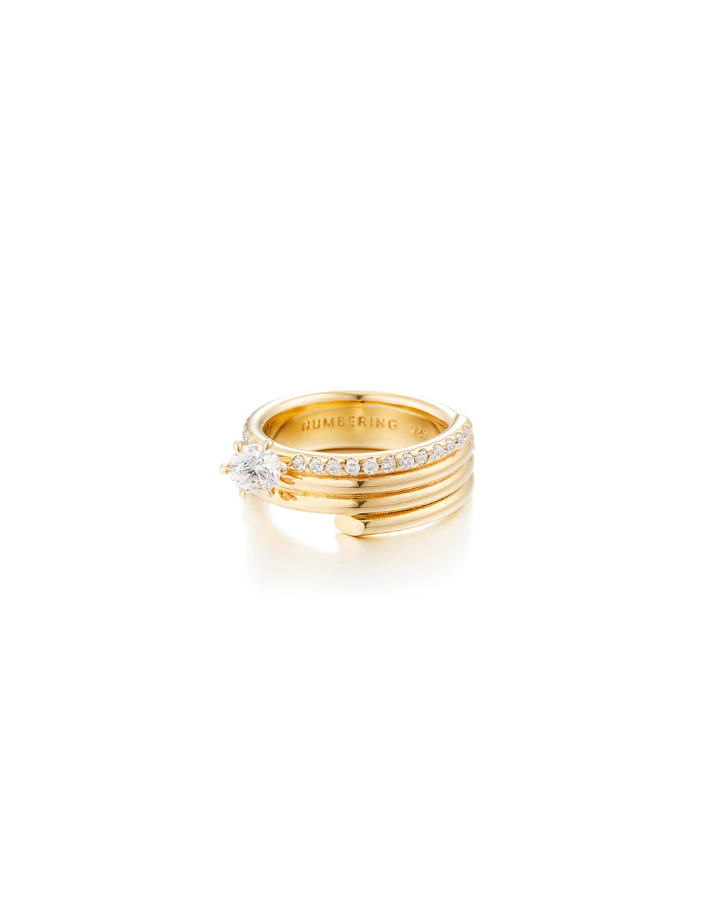Numbering - Coil Spiral Pave Ring / 6 Prong #8408 product image 10 | TRAB K-Fashion Australia