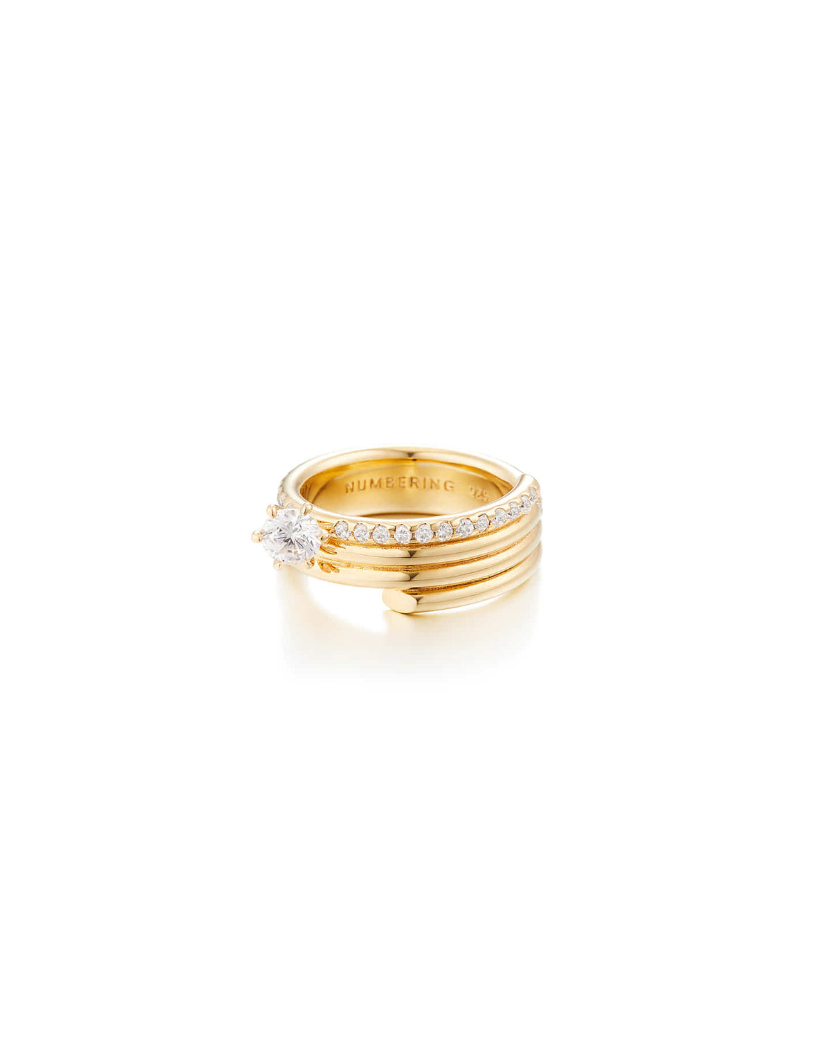 Numbering - Coil Spiral Pave Ring / 6 Prong #8408 product image 10 | TRAB K-Fashion Australia