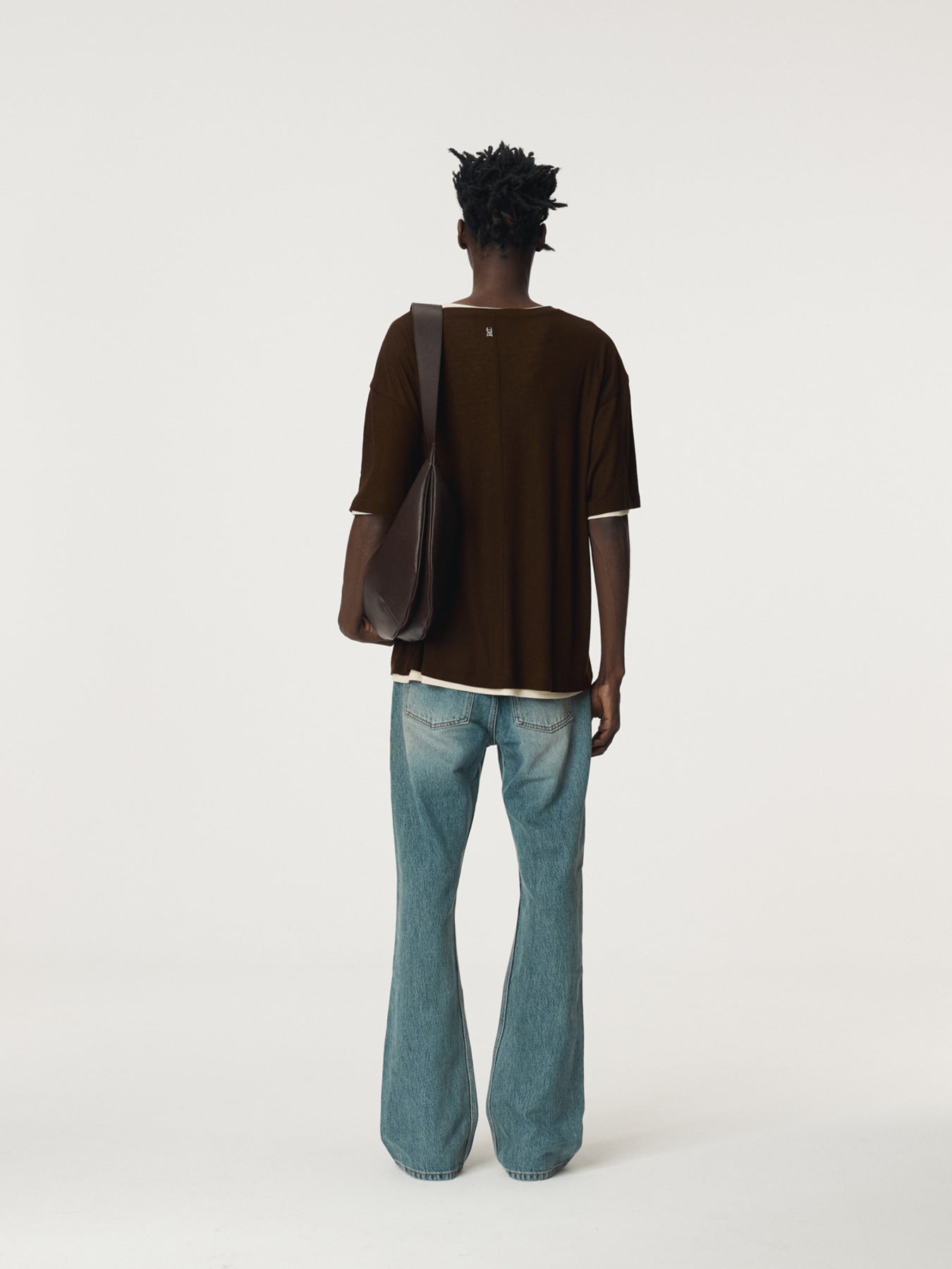 Recto - Layered Wool T-Shirt (Brown) product image 3 | TRAB K-Fashion Australia