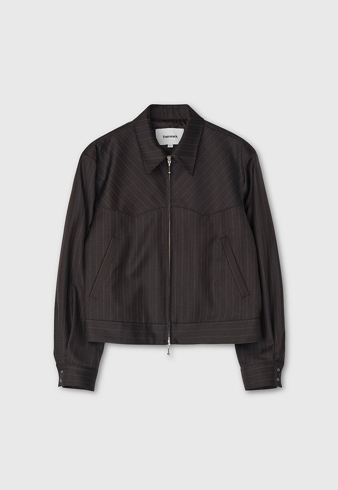 Tonywack - Worsted Wool Western Blouson Jacket (Brown Stripe) product image 8 | TRAB K-Fashion Australia