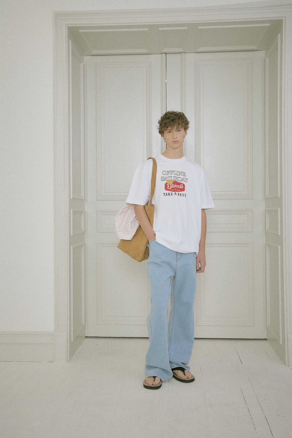 Stu - Embo Stripe Denim Pants Light (Blue) product image 4 | TRAB K-Fashion Australia