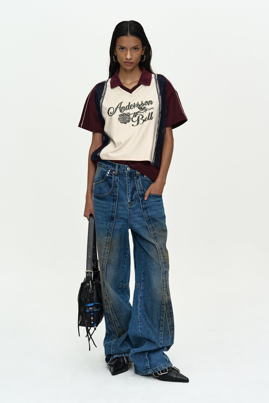 Andersson Bell - Unisex Layered Wide-Leg Jeans (Blue) product image 2 | TRAB K-Fashion Australia