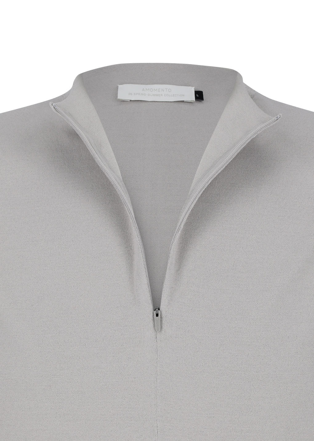 Amomento - Half Zip-up Knit (Grey Beige) product image 5 | TRAB K-Fashion Australia