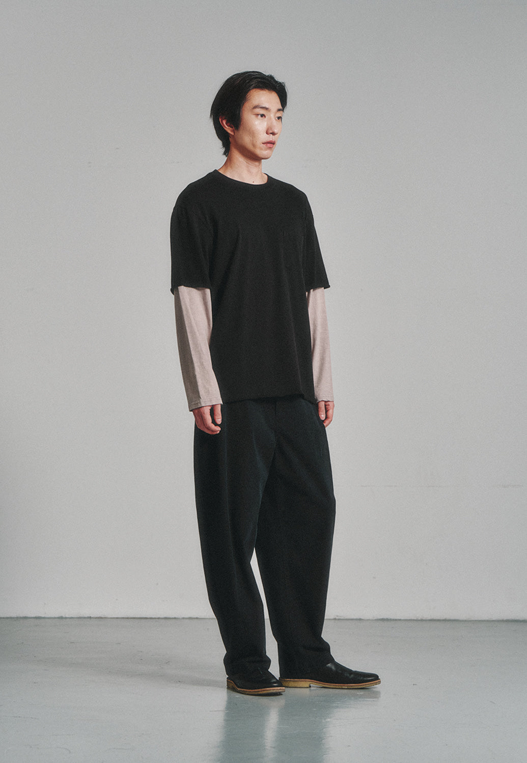 Art if acts - Cotton Side Tuck Curved Trousers (Black) product image 3 | TRAB K-Fashion Australia