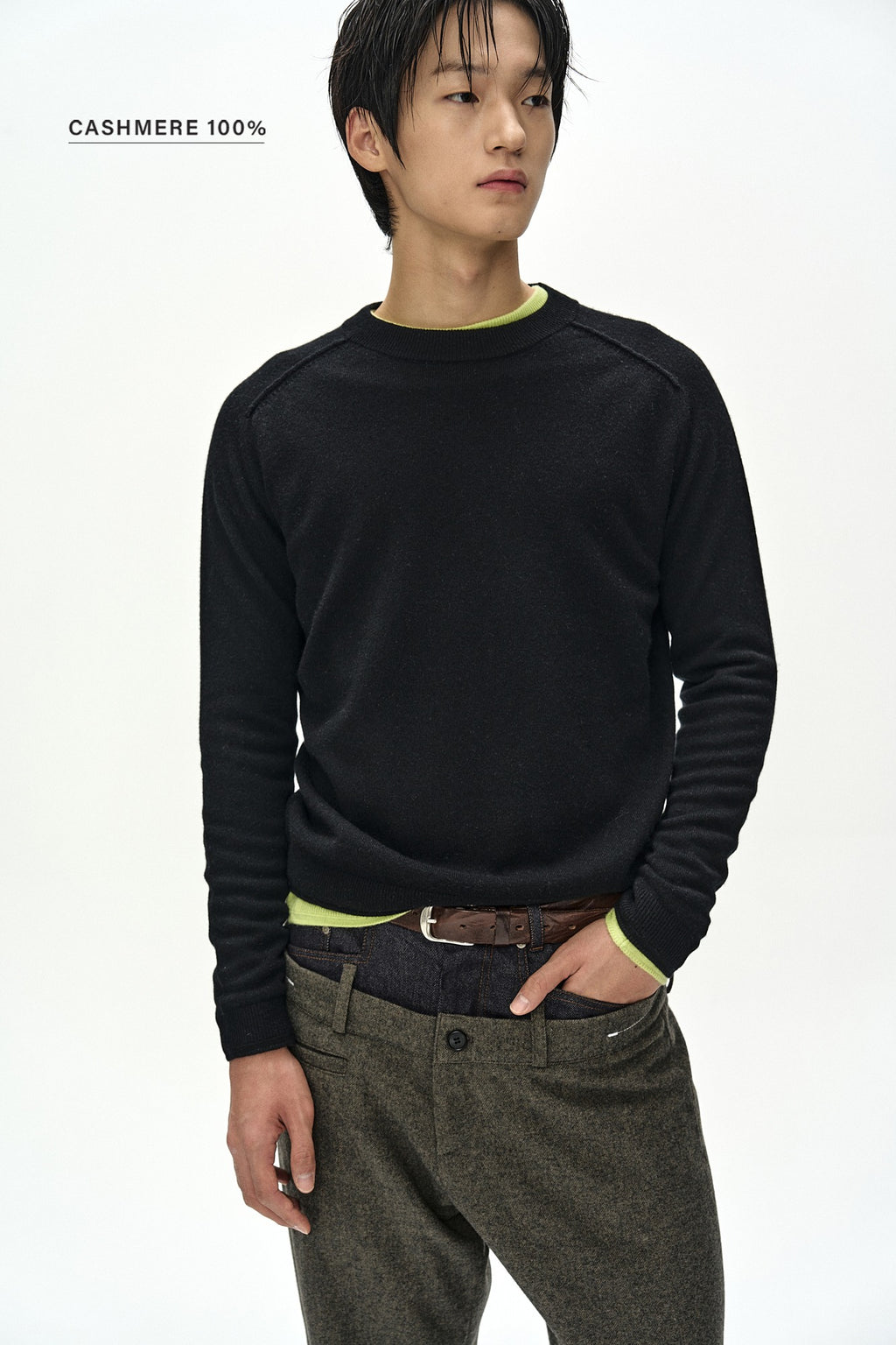 Andersson Bell - Shane Cashmere Crew-Neck Sweater (Black) product image 1 | TRAB K-Fashion Australia